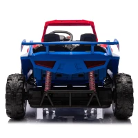 24V 2-Seater Kids Ride On Electric Car with Parent Control, Police Car Design Ride on Toys with Bluetooth, MP3, USB/TF, LED Lights, Blue+Red(m-14)