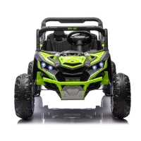 24V 2-Seater Kids Ride On UTV with Parent Remote Control, Slow Start, and Large Wheels, Ride on Toys with Anti-Collision Bar and Storage, Green(m-1)