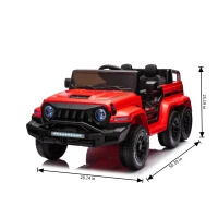 24V Battery Powered Ride On Car with Remote Control and Five-Point Safety Belt, Toy Car with Music, Lights, Rocking Chair Mode, for Kids, Red(m-3)