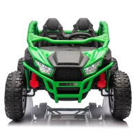 24V 2-Seater Kids Ride On UTV with 400W High Power, Bluetooth, LED Lights, Parent Control Ride on Toy with Rear Storage for Kids Aged 3+, Green(m-1)