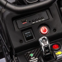 24V Remote Ride-On Tractor with Trailer, 3-Speed Adjustable, Battery Powered Electric Toy with USB, MP3, Bluetooth, LED Lights, for Kids, Black(m-8)