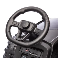 24V Remote Ride-On Tractor with Trailer, 3-Speed Adjustable, Battery Powered Electric Toy with USB, MP3, Bluetooth, LED Lights, for Kids, Black(m-7)