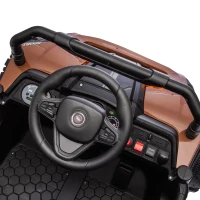 24V Kids Ride On UTV with Adjustable Speed, Bluetooth, Multimedia Player, and Rear Storage, Electric Toy with Parent Control, for Ages 3+, Brown(m-4)