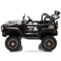 24V Parent Control 2-Seater Kids Ride On Truck with 200W Motors, Ride on Toys with LED Lights, MP3, Bluetooth, for Kids Aged 3+, Black(m-13)