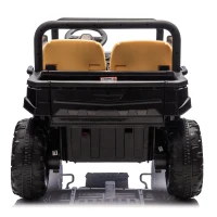 24V Remote Kids Ride On UTV with 2-Seater and Automatic Tipping Bucket, Ride On Dump Truck with Slow Start, LED Lights, for Ages 3-8, Black(m-15)