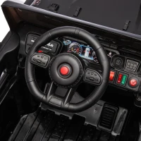 24V Battery Powered 4WD Ride On Car with Remote Control, Music and Lights, Five-Point Safety Belt, and Rocking Chair Mode, for Kids, Black(m-6)