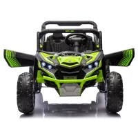 24V 2-Seater Kids Ride On UTV with Parent Remote Control, Slow Start, and Large Wheels, Ride on Toys with Anti-Collision Bar and Storage, Green(m-12)