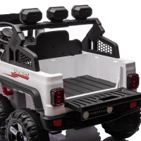 24V Ride On Pickup Truck with Remote Control and Bluetooth Music, Ride-On Toy with Spacious Rear Storage, for Kids Aged 3-8, White(m-9)