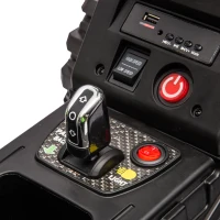 12V Ride-On Tractor with Trailer and Safety Belt, Battery Powered Electric Toy with 3-Speed, USB, MP3, LED Lights, for Kids Aged 3-6, Green(m-8)