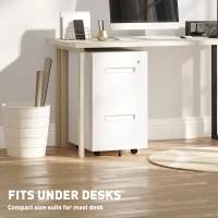 Vinsetto File Cabinet, Vertical Filing Cabinet with Adjustable Partition for A4 Letter Size, Lockable for Office, White(m-7)