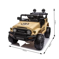 12V 3-Speed Licensed Toyota FJ Cruiser Kids Ride-On Car with Parent Remote Control, Electric Vehicles Toy with Safety Belt, for Aged 3-8, Beige(m-3)