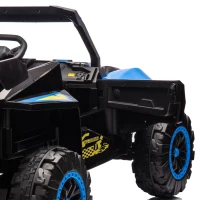 24V 2-Seater Police Car Design Kids Ride On Electric Car with Parent Control, Ride on Toys with Bluetooth, MP3, USB/TF, LED Lights, Blue(m-7)