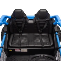24V 2-Seater Kids Ride On UTV with 400W High Power, Bluetooth, LED Lights, Parent Control Ride on Toy with Rear Storage for Kids Aged 3+, Blue(m-5)