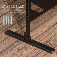 Outsunny Metal Outdoor Privacy Screen, 48" x 78" H Decorative Outdoor Divider with Stand and Expansion Screws, Freestanding Privacy Panel for Garden Backyard Deck Pool, Banana Leaf(m-5)