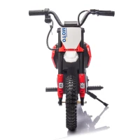 24V Kids Ride On Motorcycle with Rear Wheel Shock Absorber, 200W Powered Electric Dirt Bike with Adjustable Speed, for Ages 5-15, Red(m-1)