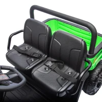 24V 2-Seater Kids Ride On UTV with Automatic Tipping Bucket, Rear Wheel Suspension, Ride On Car Toy with Remote Control, for Ages 3-8, Green(m-9)