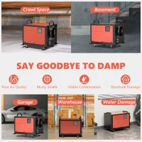 DURHAND 110 Pints Crawl Space Dehumidifier with Drain Hose, for Commercial, Industrial Dehumidifier for Basement, Warehouse(m-8)