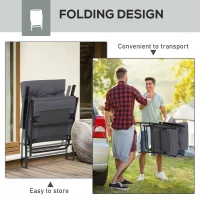 Outsunny Set of 2 Outdoor Folding Chairs with Adjustable Backrest, Padded Camping Chairs for Outdoor Events, Grey(m-5)