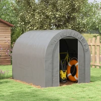 Outsunny Galvanized Metal 6' x 8' Outdoor Storage Tent, Heavy Duty and Waterproof Portable Shed, for Bike, Motorcycle, Tools(m-10)