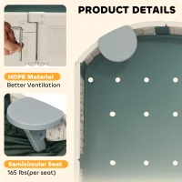 Outsunny Kids Sandbox with Cover, Seat, Sandbox Outdoor for Backyard, Cream White(m-6)