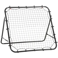 HOMCOM Volleyball Rebounder Net Football Training Aid Kickback Target Play Black(m-11)