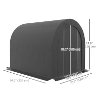 Outsunny 6' x 8' Outdoor Storage Shed, Heavy Duty Galvanized Steel Portable Shed for Bike, Motorcycle, Garden Tools, Dark Grey(m-3)