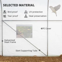 Outsunny 11.5' x 6.6' x 6.6' Portable Walk-In Tunnel Greenhouse Garden Warm House - White(m-4)