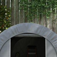 Outsunny Galvanized Metal 6' x 8' Outdoor Storage Tent, Heavy Duty and Waterproof Portable Shed, for Bike, Motorcycle, Tools(m-8)