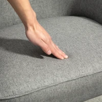 HOMCOM Fabric Armchair, Modern Accent Chair with Metal Legs for Living Room, Bedroom, Home Office, Grey(m-10)