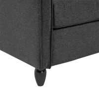 HOMCOM 2-Seat Sofa Two-Seater Couch with Armrests and Wood Legs for Living Room, Bedroom, Dark Grey(m-10)