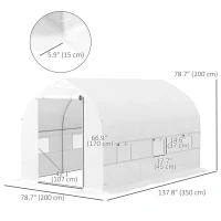 Outsunny 11.5' x 6.6' x 6.6' Portable Walk-In Tunnel Greenhouse Garden Warm House - White(m-3)