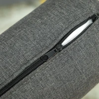 HOMCOM 56" Loveseat Sofa for Bedroom Upholstered 2 Seater Couch with Back Cushions and Pillows, Dark Grey(m-10)