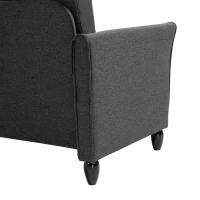 HOMCOM 2-Seat Sofa Two-Seater Couch with Armrests and Wood Legs for Living Room, Bedroom, Dark Grey(m-9)