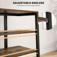 HOMCOM TV Stand Cabinet for 28" TVs with Adjustable Shelves and Extension Lead Holder for Living Room, Rustic Brown(m-5)