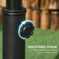 Outsunny 44 lbs Cement Round Umbrella Base Holder 19" Heavy Duty Parasol Stand for Patio, Outdoor, Backyard, Black(m-4)