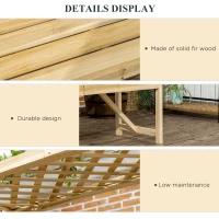 Outsunny Garden Arch with 2 Person Bench, Wooden Garden Arbor Archway Trellis for Climbing Plants, Lawn, Backyard Decor, Natural(m-5)