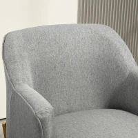 HOMCOM Fabric Armchair, Modern Accent Chair with Metal Legs for Living Room, Bedroom, Home Office, Grey(m-9)