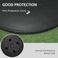 Outsunny 44 lbs Cement Round Umbrella Base Holder 19" Heavy Duty Parasol Stand for Patio, Outdoor, Backyard, Black(m-6)