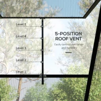 Outsunny 6' x 4' Walk-in Polycarbonate Greenhouse, Lean-to Aluminum Green House with Rain Gutter and Foundation, Black(m-8)