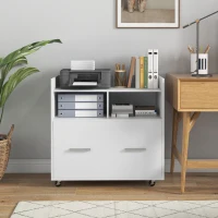 Vinsetto Mobile Filing Cabinet, Rolling File Cabinet with Drawer and Adjustable Hanging Bar for Letter, A4 and Legal Size, White(m-7)