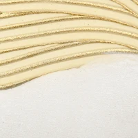 HOMCOM Hand-Painted Canvas Wall Art for Living Room Bedroom, Painting Gold Ginkgo Leaves, 39.25" x 31.5"(m-9)