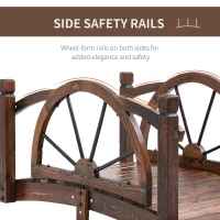 Outsunny Wooden Garden Bridge, Decorative Arc Footbridge with Safety Guardrail(m-4)