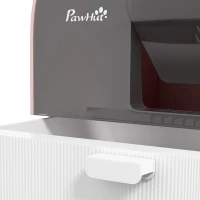PawHut Cat Litter Box with Lid, Removable Tray, Scoop, Filter, Pink(m-9)