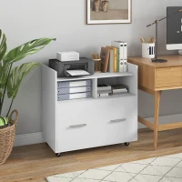 Vinsetto Mobile Filing Cabinet, Rolling File Cabinet with Drawer and Adjustable Hanging Bar for Letter, A4 and Legal Size, White(m-1)