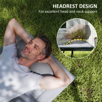 Outsunny 26.4" Wide Folding Bed, Camping Cot for Adults with Cushion, Storage Pocket, Max Load 330 LBS, Grey(m-4)