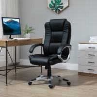 Vinsetto High Back Executive Office Chair Adjustable Desk Seat Swivel PU Leather Computer Chair with Padded Armrests