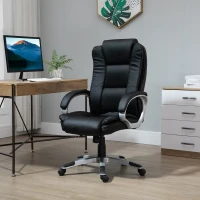 Vinsetto High Back Executive Office Chair Adjustable Desk Seat Swivel PU Leather Computer Chair with Padded Armrests(m-1)