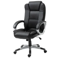 Vinsetto High Back Executive Office Chair Adjustable Desk Seat Swivel PU Leather Computer Chair with Padded Armrests(m-11)