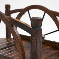 Outsunny Wooden Garden Bridge, Decorative Arc Footbridge with Safety Guardrail(m-7)