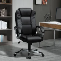 Vinsetto High Back Executive Office Chair Adjustable Desk Seat Swivel PU Leather Computer Chair with Padded Armrests(m-8)